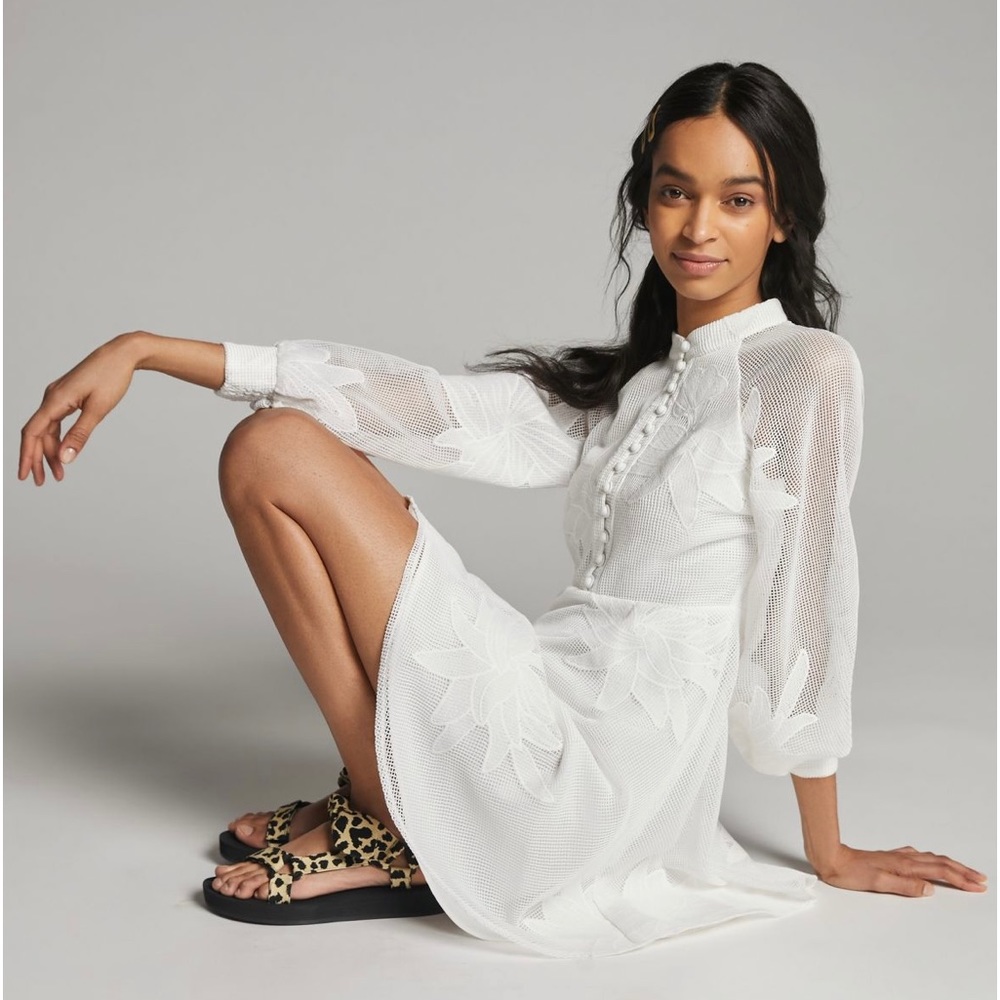 Sabine embroidered mini dress 👗 from Anthropologie. White 3XL